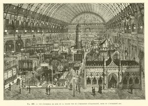 Daytime Overview of the Great Nave of the Electricity Exhibition, Taken from the East End by French School